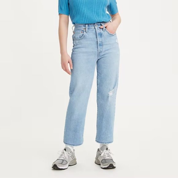 Levi's Denim - Levi's Light Wash Ribcage Straight Ankle Women's Jeans With "BIG E" Size 25